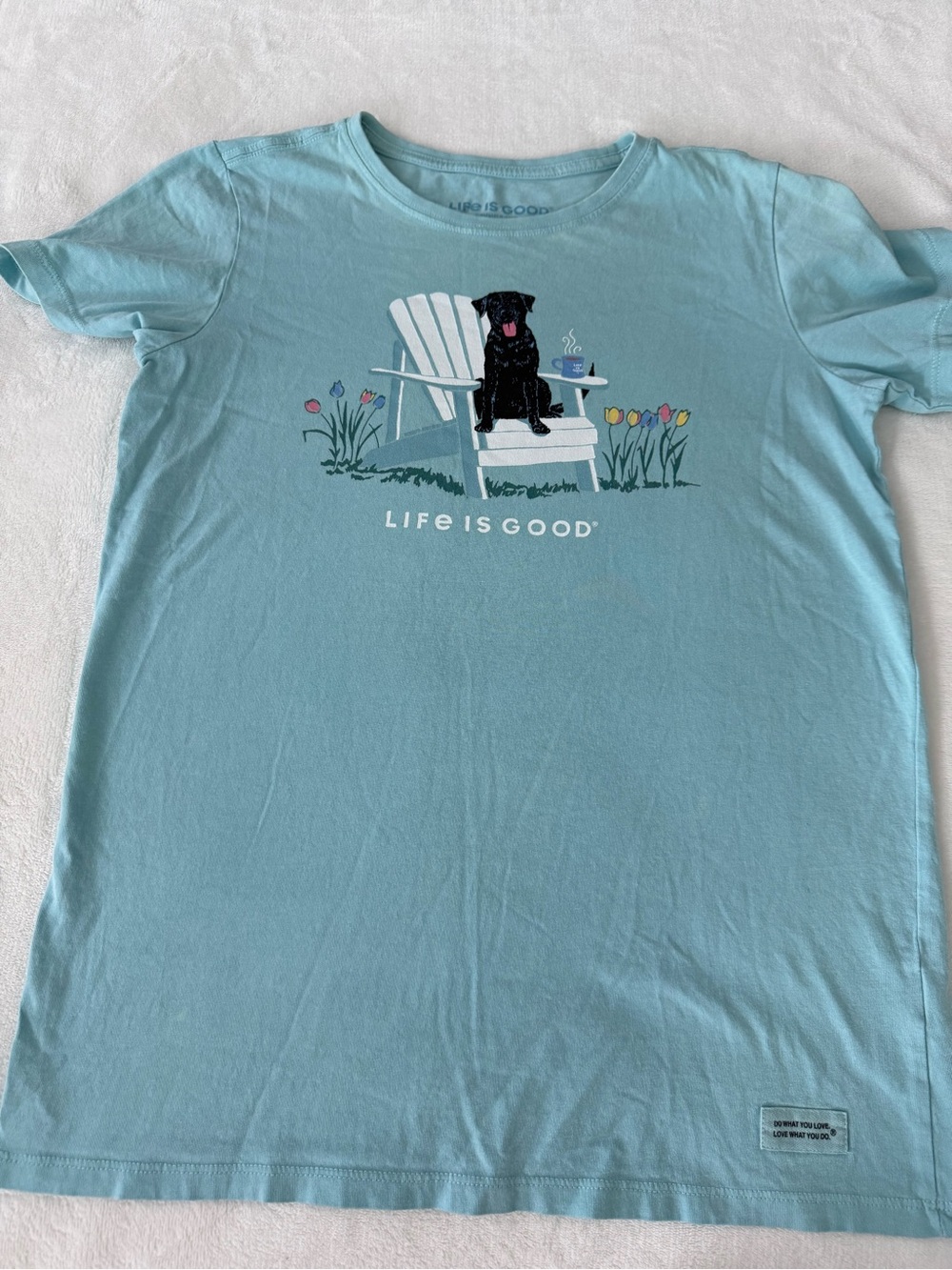 Life is Good Women's Black Lab Adirondack Short Sleeve Crusher Tee S E06
